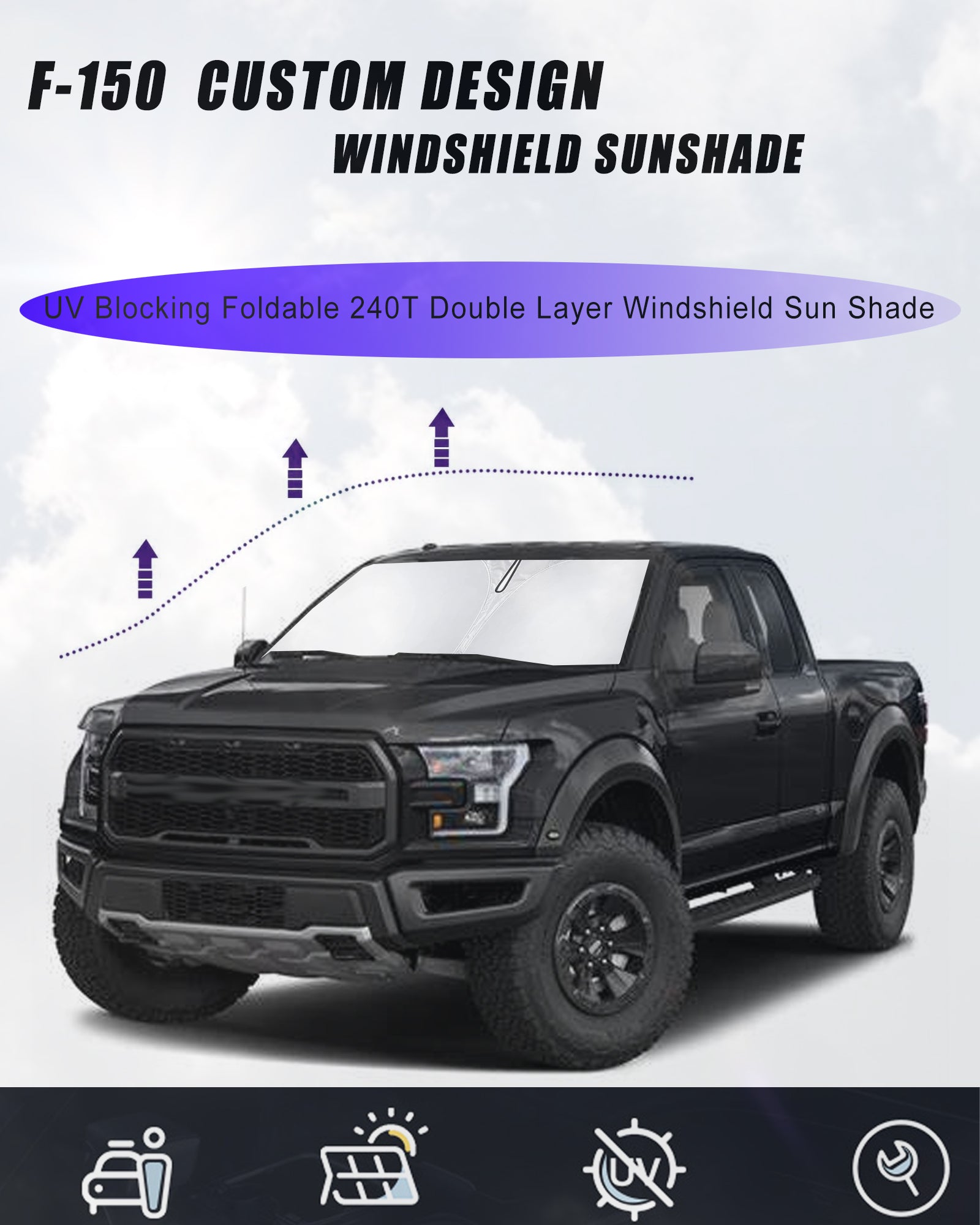 Parasole per Parabrezza Auto per Ford F150 F-150 F250 F350 F450 2015 Parasole per Parabrezza Auto per Ford F150 F-150 F250 F350 F450 2015